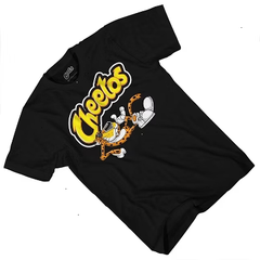 Mens Chester Cheetah Cheetos Shirt - Flamin Hot Cheetos - Chester Cheetah Cheetos Graphic T-Shirt (Black, Small)