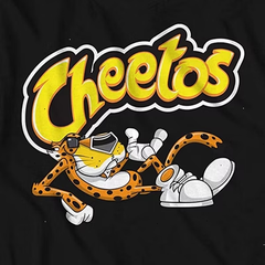 Mens Chester Cheetah Cheetos Shirt - Flamin Hot Cheetos - Chester Cheetah Cheetos Graphic T-Shirt (Black, Small)