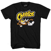 Mens Chester Cheetah Cheetos Shirt - Flamin Hot Cheetos - Chester Cheetah Cheetos Graphic T-Shirt (Black, Small)