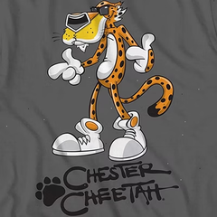 Mens Chester Cheetah Cheetos Shirt - Flamin Hot Cheetos - Chester Cheetah Cheetos Graphic T-Shirt (Grey, Small)
