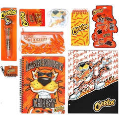 Cheetos Journaling Set -  Cute Stationary Set for Girls & Boys with Decal Stickers, Spirals, Notebook, Folder, Key chain, Pen, Eraser and Pencil Case