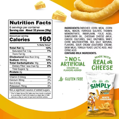Cheetos Simply White Cheddar Puffs Snacks - 6oz