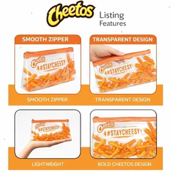 Cheetos Clear Pencil Case with Zipper, Cute Plastic Clear Kids Pencil Case Pouch for School, College