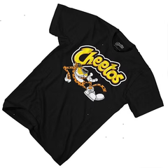 Mens Chester Cheetah Cheetos Shirt - Flamin Hot Cheetos - Chester Cheetah Cheetos Graphic T-Shirt (Black, Small)
